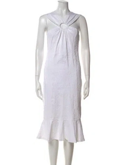 Pre-owned Opening Ceremony V-neck Midi Length Dress In White