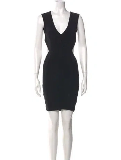Pre-owned Opening Ceremony V-neck Mini Dress In Black