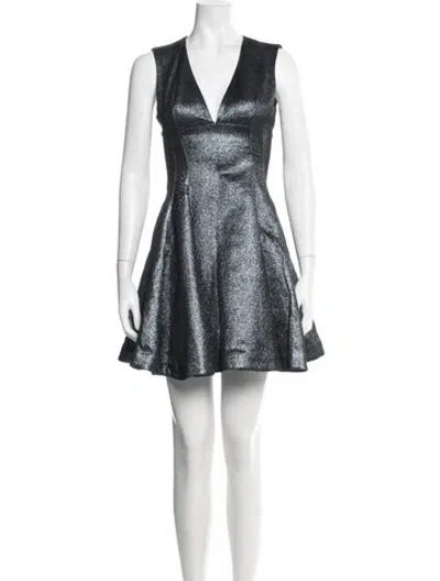Pre-owned Opening Ceremony V-neck Mini Dress In Blue