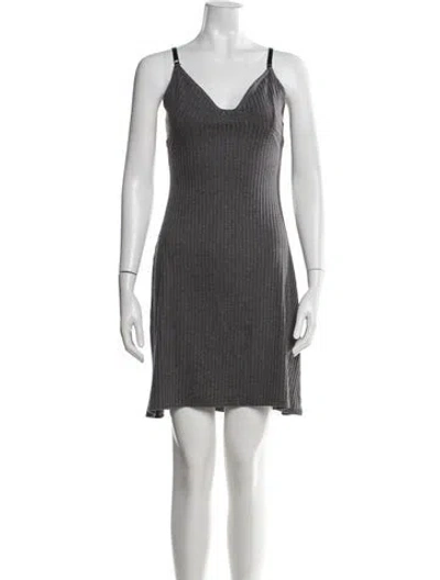 Pre-owned Opening Ceremony V-neck Mini Dress In Gray