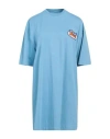 Opening Ceremony Woman Mini Dress Light Blue Size L Cotton, Polyester In Grey