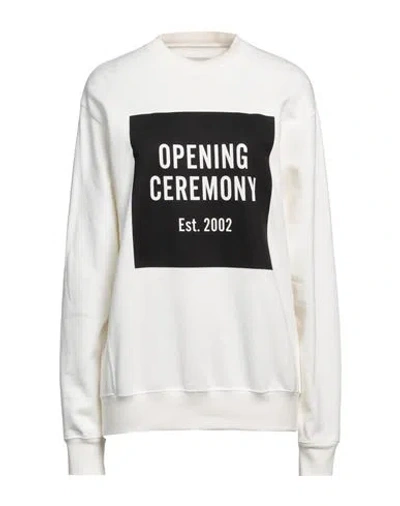 Opening Ceremony Woman Sweatshirt White Size L Cotton, Elastane