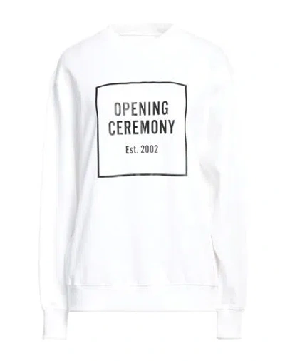 Opening Ceremony Woman Sweatshirt White Size M Cotton, Elastane
