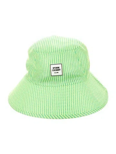 Pre-owned Opening Ceremony Women's Polyester Bucket Hat In Green