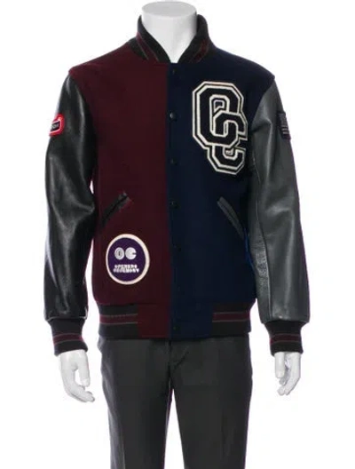 Pre-owned Opening Ceremony Wool Colorblock Pattern Varsity Jacket In Multi