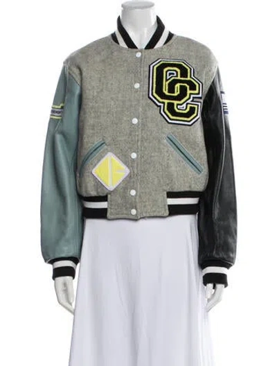 Pre-owned Opening Ceremony Wool Graphic Print Bomber Jacket In Multi