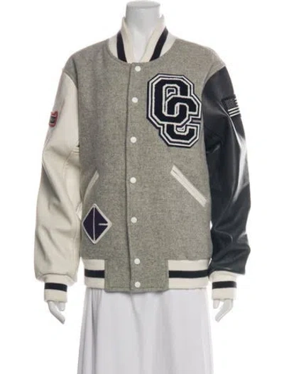 Pre-owned Opening Ceremony Wool Graphic Print Bomber Jacket In Multicolor