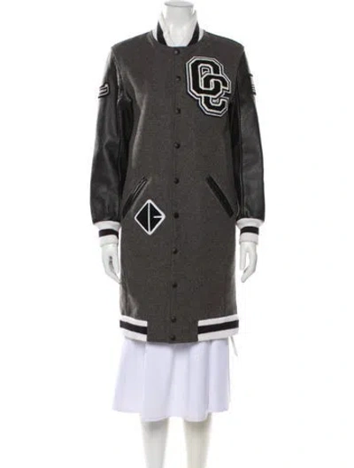 Pre-owned Opening Ceremony Wool Graphic Print Jacket In Gray