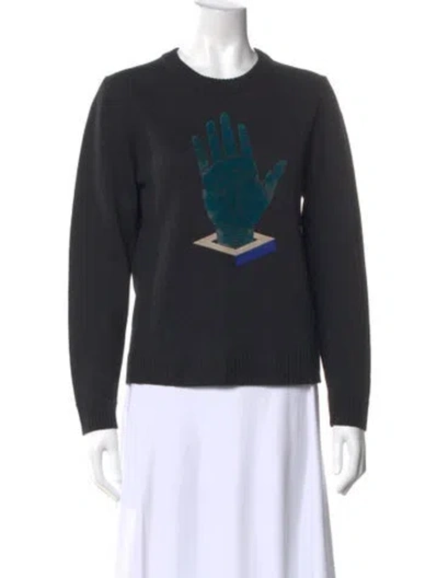 Pre-owned Opening Ceremony Wool Graphic Print Sweater In Black