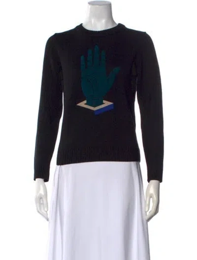 Pre-owned Opening Ceremony Wool Graphic Print Sweater In Black