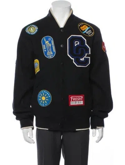 Pre-owned Opening Ceremony Wool Graphic Print Varsity Jacket In Black