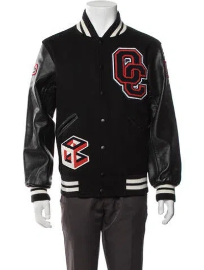 Pre-owned Opening Ceremony Wool Graphic Print Varsity Jacket In Black