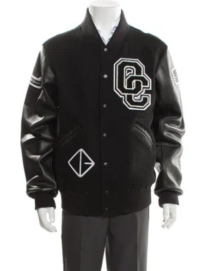 Pre-owned Opening Ceremony Wool Graphic Print Varsity Jacket In Gray