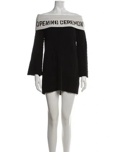 Pre-owned Opening Ceremony Wool Mini Dress In Black