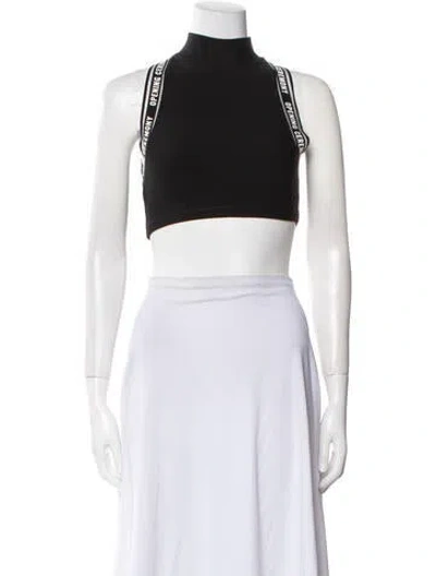 Pre-owned Opening Ceremony Wool Mock Neck Crop Top In Black
