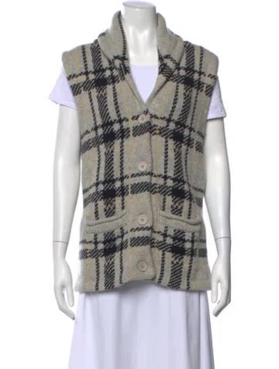 Pre-owned Opening Ceremony Wool Plaid Print Sweater In Neutral