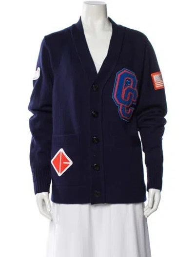 Pre-owned Opening Ceremony Wool Printed Sweater In Blue