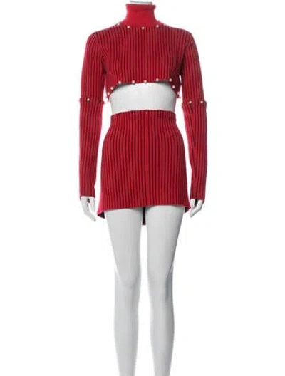 Pre-owned Opening Ceremony Wool Striped Skirt Set In Red