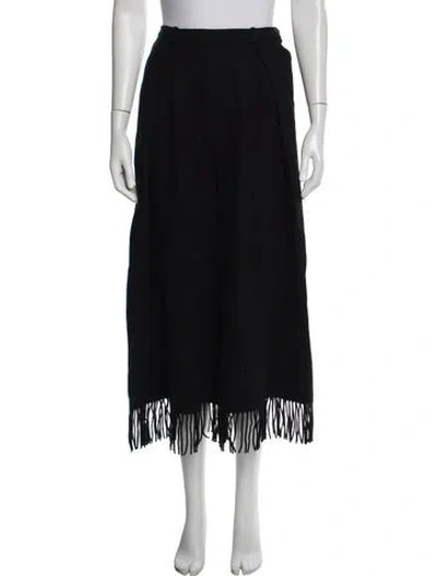 Pre-owned Opening Ceremony Wool Wide Leg Pants In Black