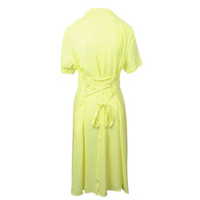 Opening Ceremony Yellow Cotton Lace Up Back Shirt Dress