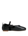 Operà Opéra Woman Ballet Flats Black Size 6.5 Lambskin, Textile Fibers