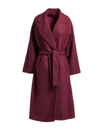 Operà Woman Coat Burgundy Size 10 Polyester, Wool In Red