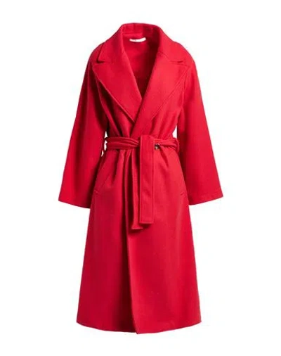 Operà Woman Coat Red Size 12 Polyester, Wool