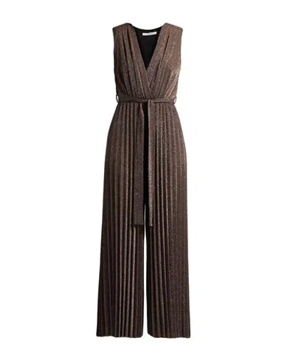 Operà Woman Jumpsuit Bronze Size 12 Polyester, Viscose, Nylon, Polyamide, Elastane