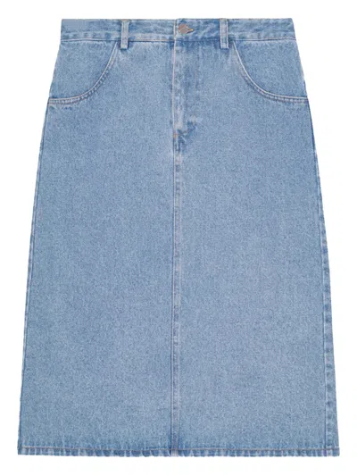 Operasport Denim Midi Skirt In Blue