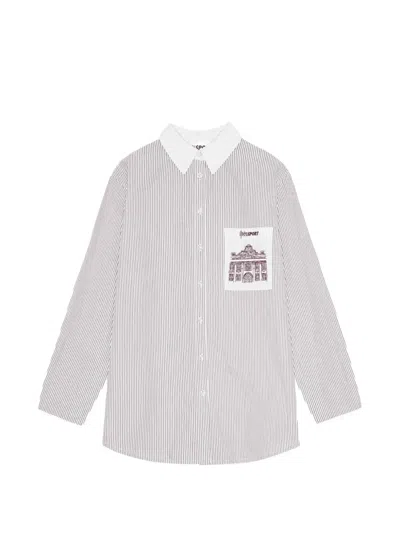 Operasport Frèdèric Striped Logo-detail Shirt In Gray