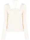 Operasport Long-sleeves Silk Top In White