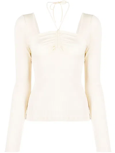 Operasport Long-sleeves Silk Top In White