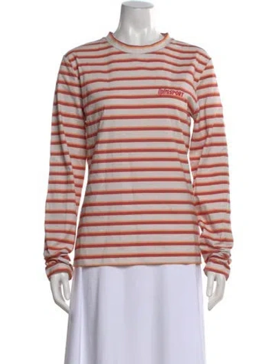 Pre-owned Operasport Striped Crew Neck Top In Multi