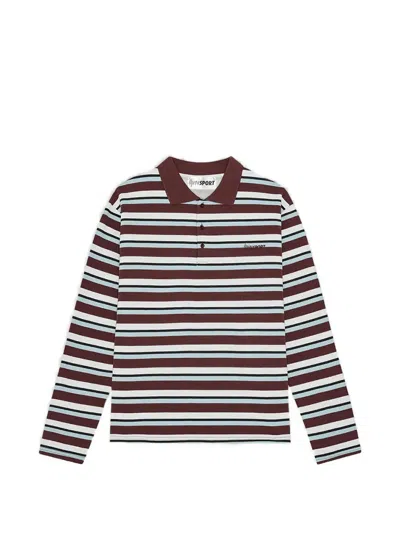 Operasport Striped Long-sleeve Polo Shirt In Brown