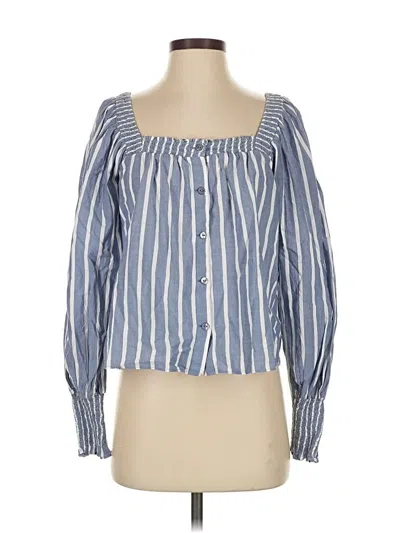 Pre-owned Ophelia And Indigo Long Sleeve Blouse In Blue