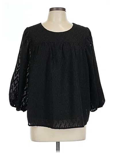 Pre-owned Ophelia Roe 3/4 Sleeve Blouse In Black