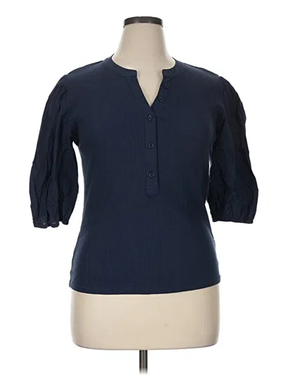 Pre-owned Ophelia Roe 3/4 Sleeve Blouse In Blue
