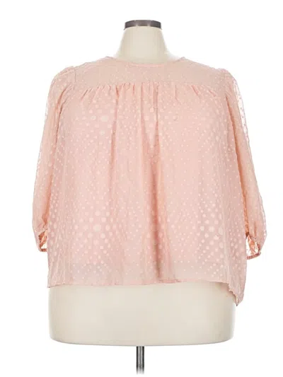 Pre-owned Ophelia Roe 3/4 Sleeve Blouse In Pink