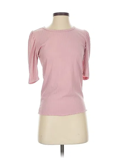 Pre-owned Ophelia Roe 3/4 Sleeve Top Pink Boatneck Tops