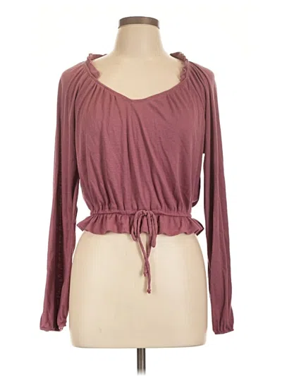Pre-owned Ophelia Roe 3/4 Sleeve T-shirt In Burgundy
