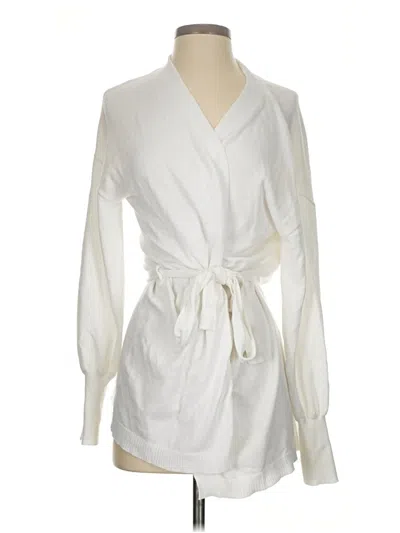 Pre-owned Ophelia Roe Cardigan Sweater In White