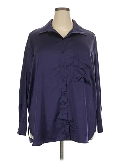 Pre-owned Ophelia Roe Long Sleeve Blouse In Blue