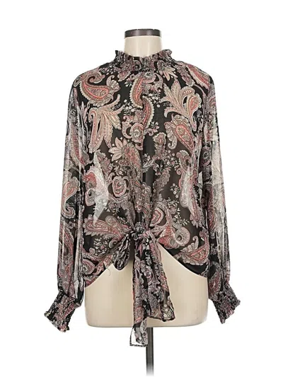 Pre-owned Ophelia Roe Long Sleeve Blouse In Brown