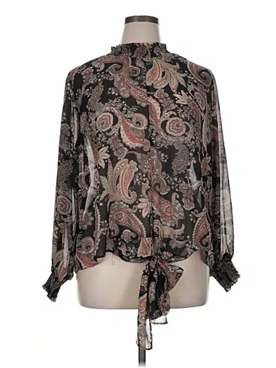 Pre-owned Ophelia Roe Long Sleeve Blouse In Brown