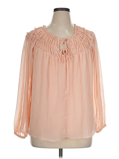 Pre-owned Ophelia Roe Long Sleeve Blouse In Pink