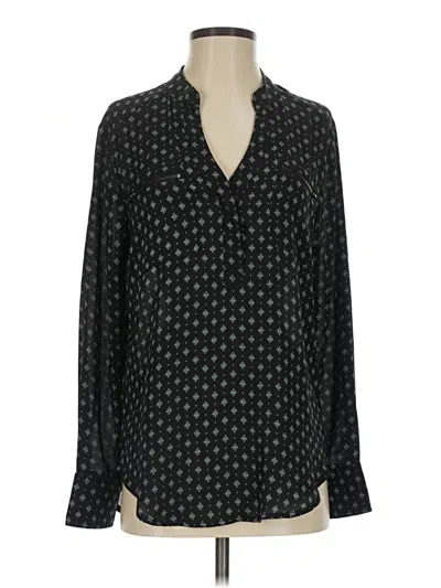 Pre-owned Ophelia Roe Long Sleeve Polo Shirt In Black