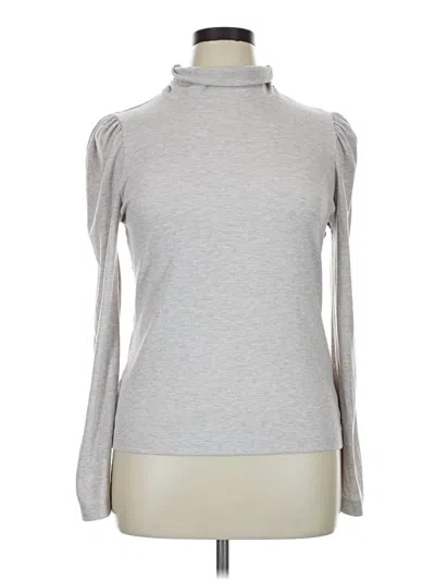 Pre-owned Ophelia Roe Long Sleeve Top Gray Turtleneck Tops