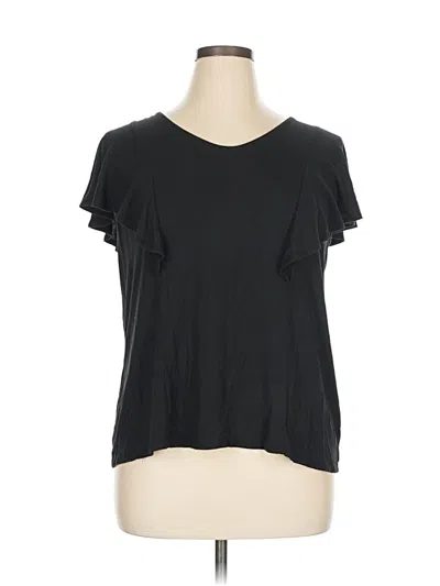 Pre-owned Ophelia Roe Short Sleeve Top Black Sweetheart Neckline Tops