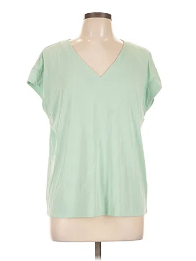 Pre-owned Ophelia Roe Short Sleeve Top Green V-neck Tops