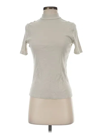 Pre-owned Ophelia Roe Short Sleeve Top Ivory Turtleneck Tops